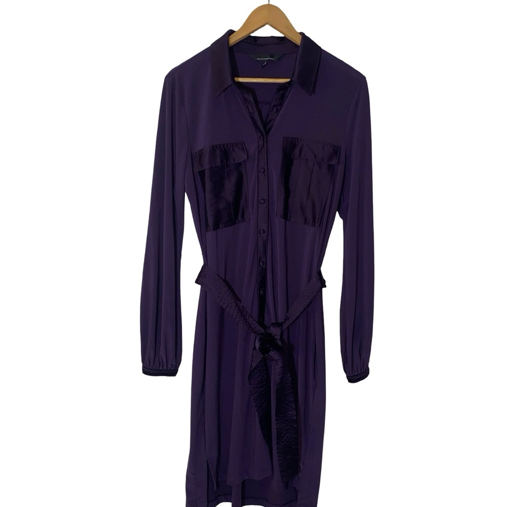 White‎ House Black Market Deep Purple Long Sleeve Dress